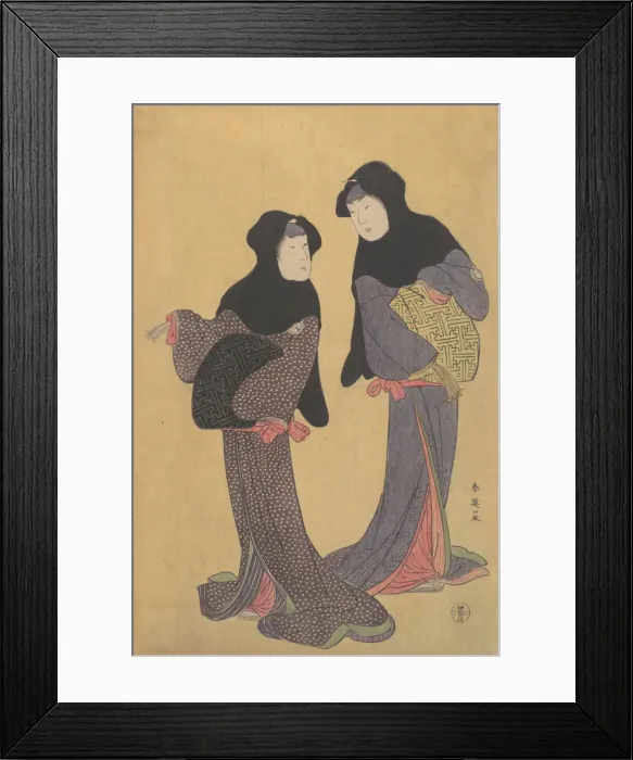 Framed Print : Two Women Conversing, late 18th century. Creator: Katsukawa Shun ei Framed Print : Two Women Conversing, late 18th century. Creator: Katsukawa Shun ei