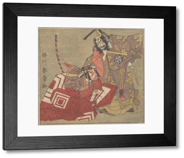 Framed Print : Scene from a Drama, 18th century. Creator: Shunsho Framed Print : Scene from a Drama, 18th century. Creator: Shunsho