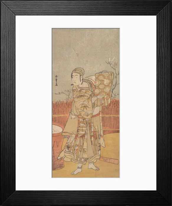 Framed Print : The Actor Sawamura Sojuro III Holding up a Piece of Brocade, late 18th century. Creator: Shunsho Framed Print : The Actor Sawamura Sojuro III Holding up a Piece of Brocade, late 18th century. Creator: Shunsho