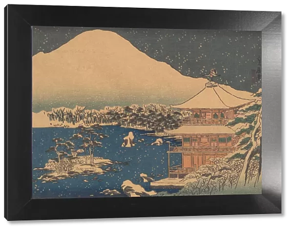 Kinkakuji seen in Falling Snow, mid 19th century. Creator: Hasegawa Sadanobu
