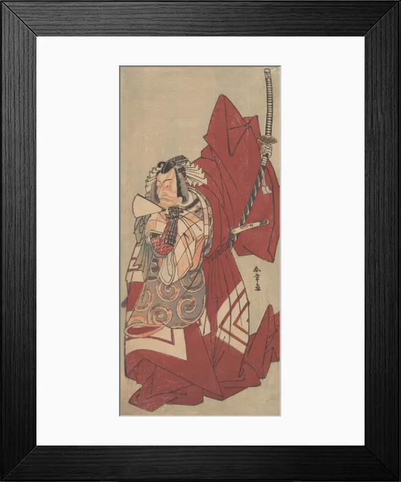 Framed Print : Kabuki Actor Ichikawa Danjuro V in a Shibaraku (Stop Right There!) Role... 11th month 1776. Creator: Shunsho Framed Print : Kabuki Actor Ichikawa Danjuro V in a Shibaraku (Stop Right There!) Role... 11th month 1776. Creator: Shunsho