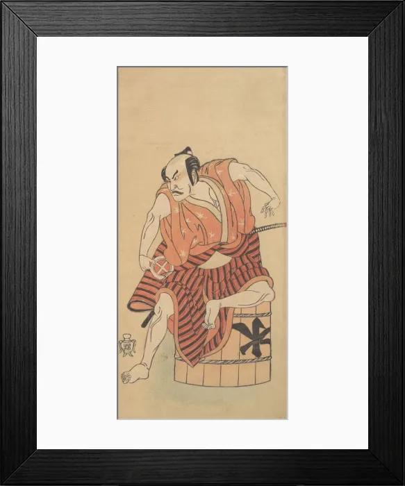 Framed Print : The Third Otani Hiroemon as an Otokodate Seated Upon an Inverted Tub, 1768 or 1769. Creators: Shunsho, Otani Hiroemon Framed Print : The Third Otani Hiroemon as an Otokodate Seated Upon an Inverted Tub, 1768 or 1769. Creators: Shunsho, Otani Hiroemon