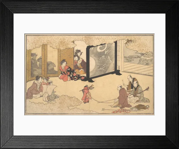 Framed Print : Seeing a Performance, 1789. Creator: Kitagawa Utamaro Framed Print : Seeing a Performance, 1789. Creator: Kitagawa Utamaro