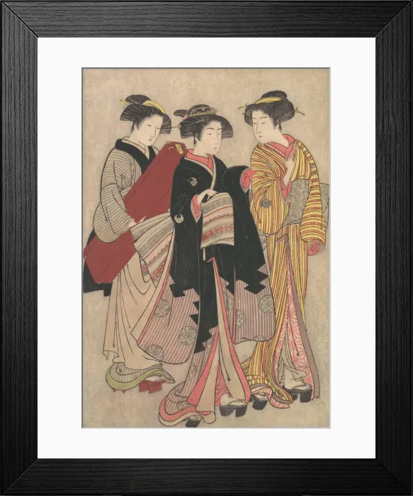 Framed Print : Two Geishas Out Walking, 1739-1820. Creator: Kitao Shigemasa Framed Print : Two Geishas Out Walking, 1739-1820. Creator: Kitao Shigemasa