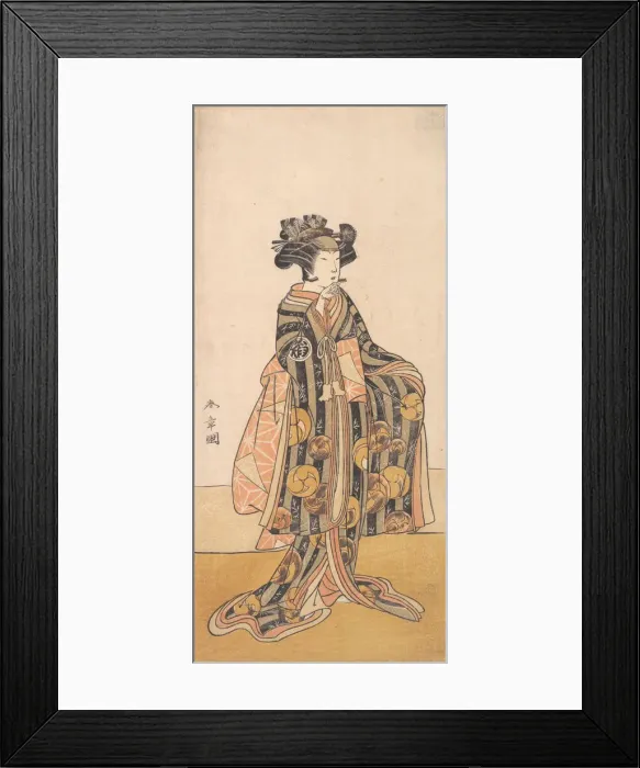 Framed Print : Yoshizawa Iroha as a Woman (Tomoe Gozen?) Standing on the Bank, 1774 or 1775. Creator: Shunsho Framed Print : Yoshizawa Iroha as a Woman (Tomoe Gozen?) Standing on the Bank, 1774 or 1775. Creator: Shunsho
