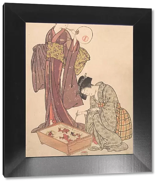 Two Women Feeding Fish, 1739-1820. Creator: Kitao Shigemasa