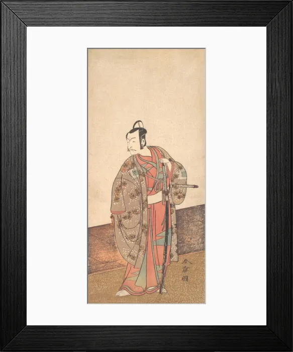 Framed Print : The Actor Ichikawa Danjuro V standing inside of a house and in front of an engawa, ca. 1772. Creator: Shunsho Framed Print : The Actor Ichikawa Danjuro V standing inside of a house and in front of an engawa, ca. 1772. Creator: Shunsho