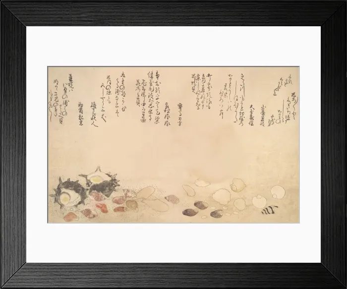 Framed Print : Shells under Water, 1790. Creator: Kitagawa Utamaro Framed Print : Shells under Water, 1790. Creator: Kitagawa Utamaro