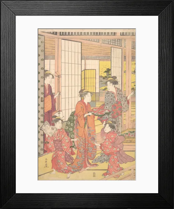 Framed Print : A Young Woman with a Tray of Sweetmeats, 1780-1795. Creator: Katsukawa Shuncho Framed Print : A Young Woman with a Tray of Sweetmeats, 1780-1795. Creator: Katsukawa Shuncho