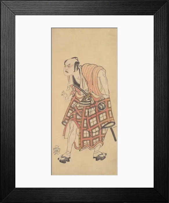 Framed Print : The Second Nakajima Mihoemon as a Man Standing with Head Bent Forward, 1768 or 1769. Creator: Shunsho Framed Print : The Second Nakajima Mihoemon as a Man Standing with Head Bent Forward, 1768 or 1769. Creator: Shunsho