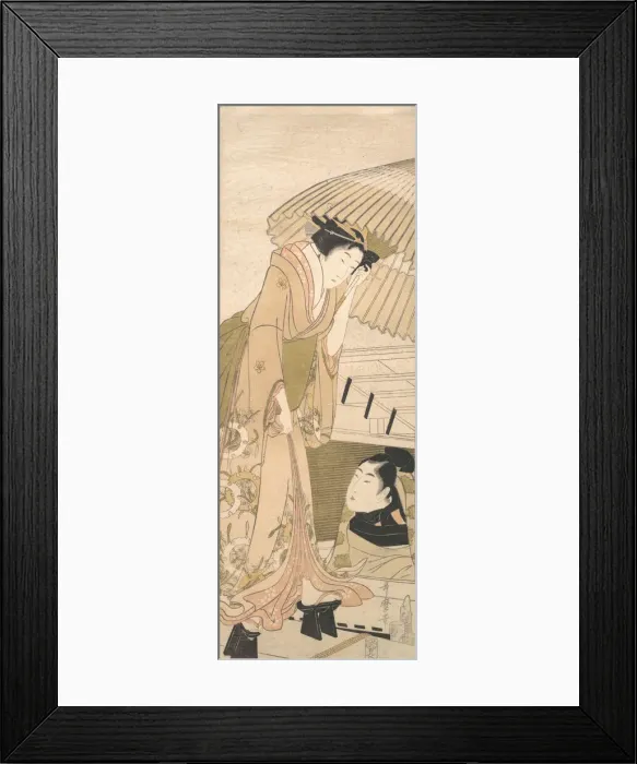 Framed Print : Landing-stage in the Snow (Yuki no sanbashi), 1800. Creator: Kitagawa Utamaro Framed Print : Landing-stage in the Snow (Yuki no sanbashi), 1800. Creator: Kitagawa Utamaro
