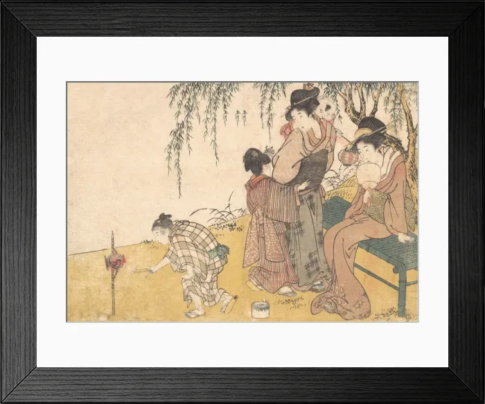 Framed Print : A Child Lighting Fireworks, from the illustrated book Flowers of the Four Seasons, 1801 Framed Print : A Child Lighting Fireworks, from the illustrated book Flowers of the Four Seasons, 1801