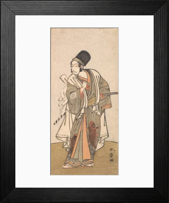 Framed Print : Standing figure of an actor of the Ichikawa family, probably Danjuro IV, 1726-1792. Creator: Shunsho Framed Print : Standing figure of an actor of the Ichikawa family, probably Danjuro IV, 1726-1792. Creator: Shunsho