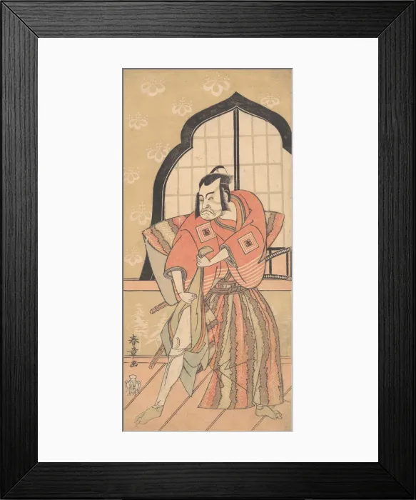 Framed Print : The Third Ichikawa Danzo as a Samurai Dressed in a Ceremonial Kamishimo, 1769 or 1770. Creator: Shunsho Framed Print : The Third Ichikawa Danzo as a Samurai Dressed in a Ceremonial Kamishimo, 1769 or 1770. Creator: Shunsho
