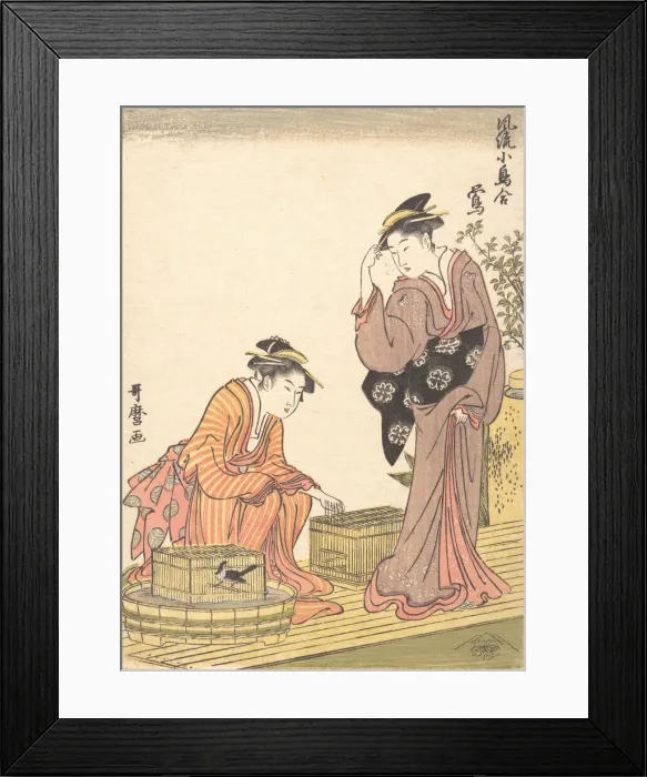 Framed Print : Japanese Bush Warbler, 1754-1806. Creator: Kitagawa Utamaro Framed Print : Japanese Bush Warbler, 1754-1806. Creator: Kitagawa Utamaro