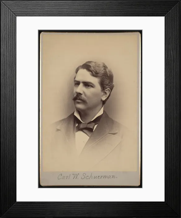 Framed Print : Portrait of Carl W. Schuerman (1850-?), 1884. Creator: Unknown Framed Print : Portrait of Carl W. Schuerman (1850-?), 1884. Creator: Unknown