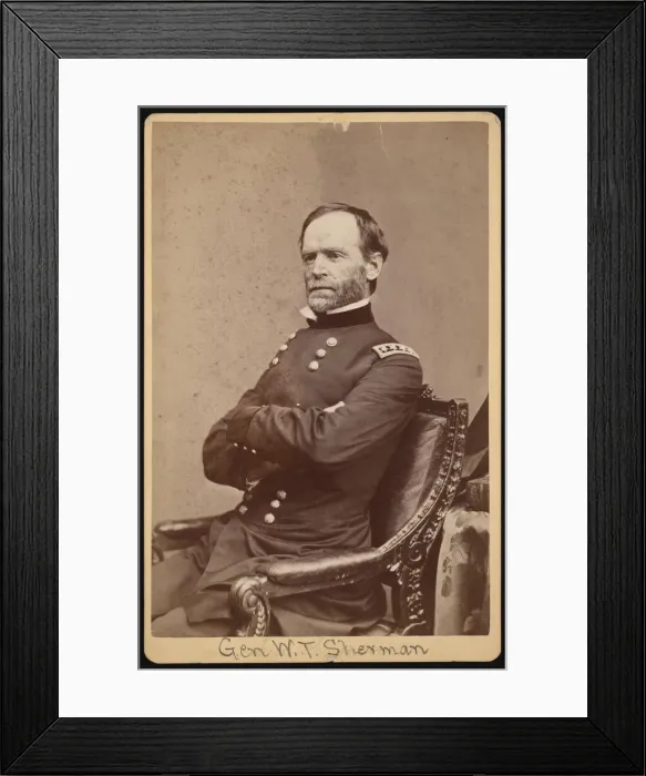 Framed Print : Portrait of General William Tecumseh Sherman (1820-1891), Before 1891. Creator: Unknown Framed Print : Portrait of General William Tecumseh Sherman (1820-1891), Before 1891. Creator: Unknown