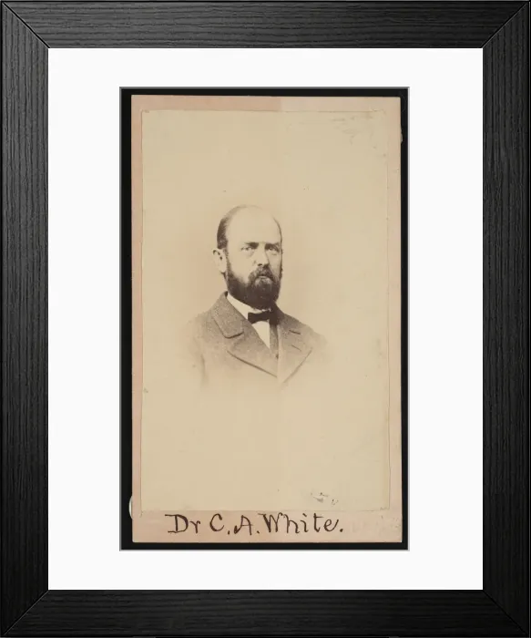 Framed Print : Portrait of Charles Abiathar White (1826-1910), 1868. Creator: Isaac Augustus Wetherby Framed Print : Portrait of Charles Abiathar White (1826-1910), 1868. Creator: Isaac Augustus Wetherby