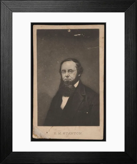 Framed Print : Portrait of Edwin McMasters Stanton (1814-1869), Before 1869. Creator: Unknown Framed Print : Portrait of Edwin McMasters Stanton (1814-1869), Before 1869. Creator: Unknown