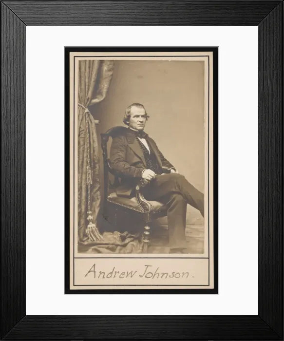 Framed Print : Portrait of Andrew Johnson (1808-1875), Before 1875. Creator: Unknown Framed Print : Portrait of Andrew Johnson (1808-1875), Before 1875. Creator: Unknown