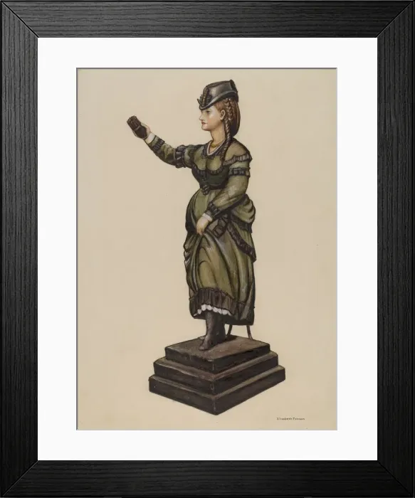 Framed Print : Cigar Store Figure, c. 1942. Creator: Elizabeth Johnson Framed Print : Cigar Store Figure, c. 1942. Creator: Elizabeth Johnson
