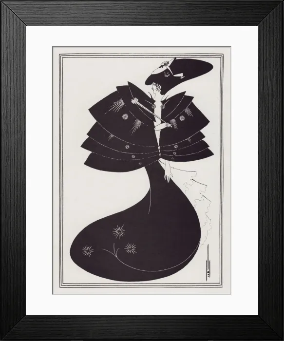 Framed Print : The Black Cape, 1893. Creator: Aubrey Beardsley Framed Print : The Black Cape, 1893. Creator: Aubrey Beardsley