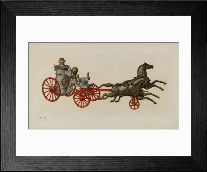 Framed Print : Toy Fire Engine, c. 1942. Creator: Charles Henning Framed Print : Toy Fire Engine, c. 1942. Creator: Charles Henning