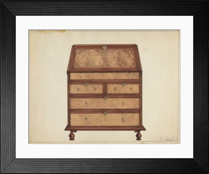 Framed Print : Slant-Top Desk, c. 1953. Creator: Nicholas Gorid Framed Print : Slant-Top Desk, c. 1953. Creator: Nicholas Gorid