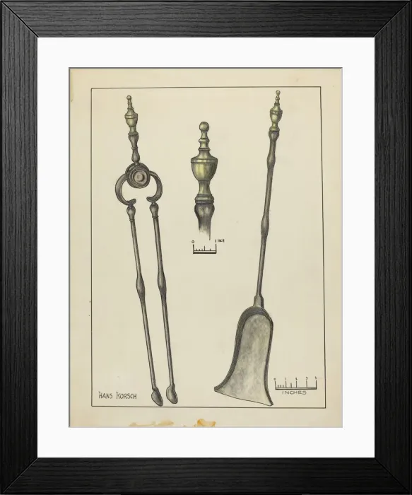 Framed Print : Tongs and Shovel, 1935 / 1942. Creator: Hans Korsch Framed Print : Tongs and Shovel, 1935 / 1942. Creator: Hans Korsch