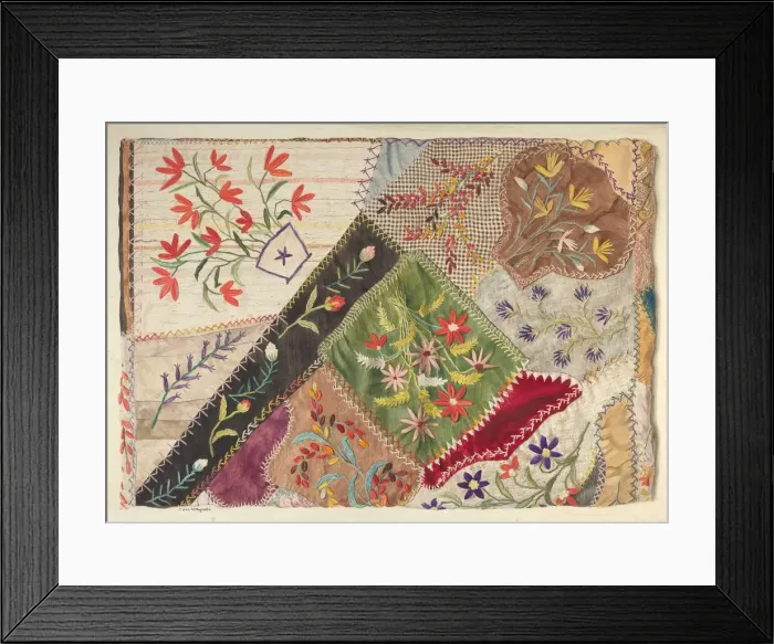Framed Print : Crazy Quilt, 1935 / 1942. Creator: Edith Magnette Framed Print : Crazy Quilt, 1935 / 1942. Creator: Edith Magnette