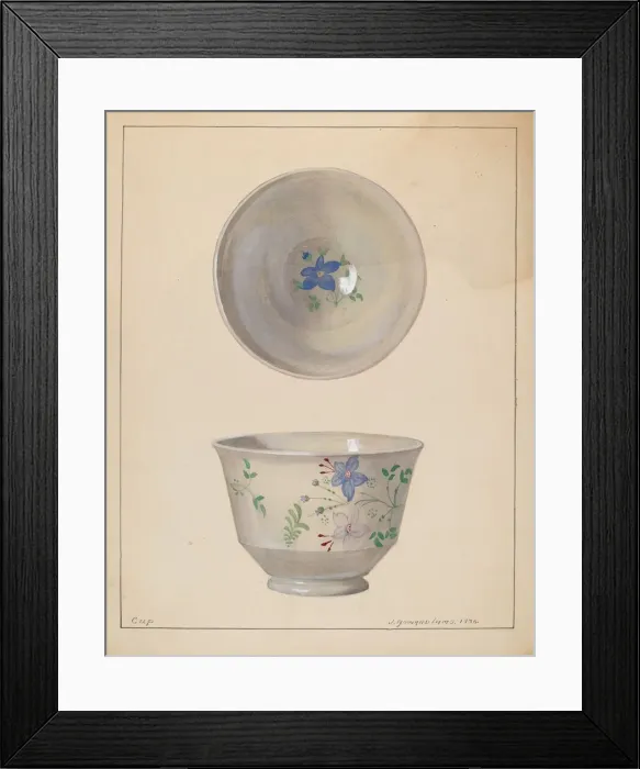 Framed Print : Tea Cup, 1936. Creator: J. Howard Iams Framed Print : Tea Cup, 1936. Creator: J. Howard Iams