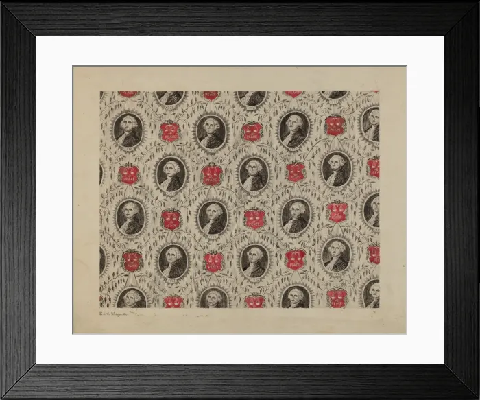 Framed Print : Portrait Medallions of George Washington, c. 1939. Creator: Edith Magnette Framed Print : Portrait Medallions of George Washington, c. 1939. Creator: Edith Magnette