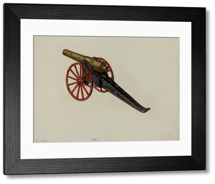 Framed Print : Toy Cannon, c. 1941. Creator: Charles Henning Framed Print : Toy Cannon, c. 1941. Creator: Charles Henning