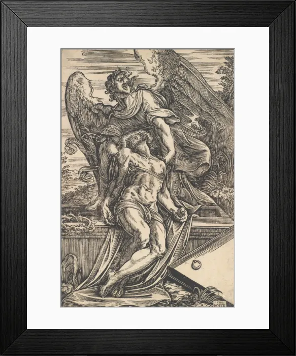 Framed Print : The Dead Christ supported by an angel, 1582. Creator: Giuseppe Scolari Framed Print : The Dead Christ supported by an angel, 1582. Creator: Giuseppe Scolari