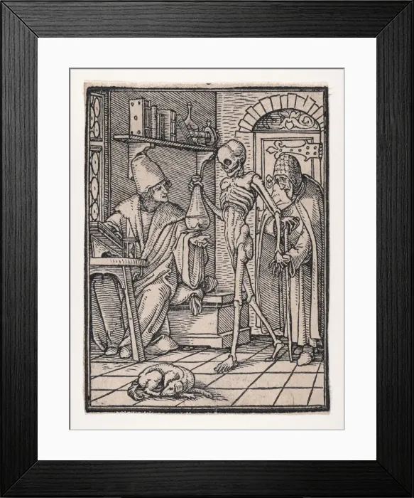 Framed Print : The Doctor (or Physician), from The Dance of Death, ca. 1526, published 1538. Creator: Hans Lützelburger Framed Print : The Doctor (or Physician), from The Dance of Death, ca. 1526, published 1538. Creator: Hans Lützelburger