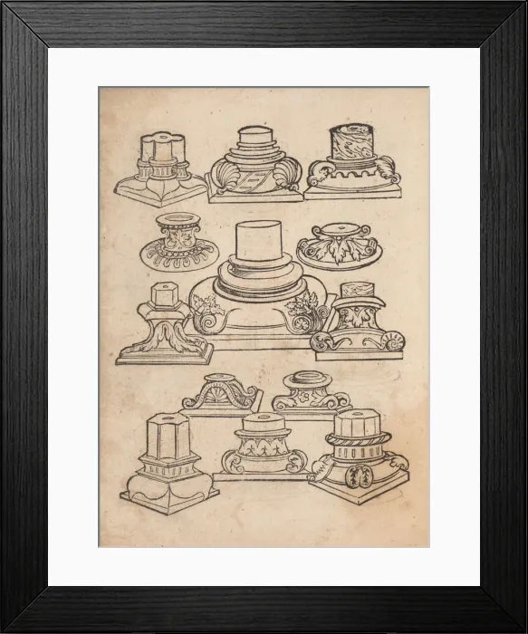 Framed Print : Decorated column bases, 1538. Creator: Heinrich Vogtherr Framed Print : Decorated column bases, 1538. Creator: Heinrich Vogtherr
