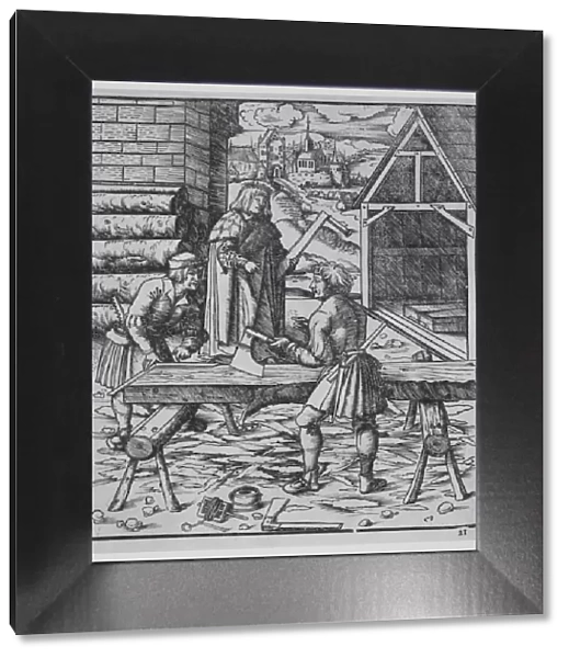 Carpenters, ca. 1500. Creator: Hans Burgkmair, the Elder