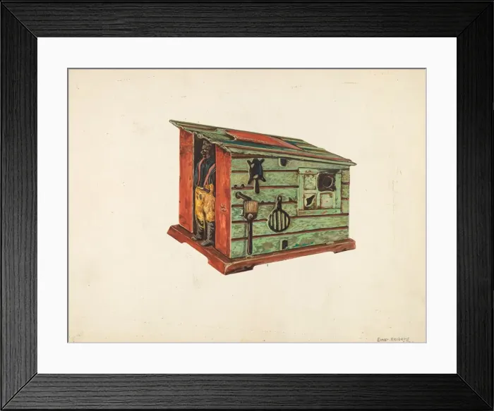 Framed Print : Mechanical Bank, c. 1938. Creator: Einar Heiberg Framed Print : Mechanical Bank, c. 1938. Creator: Einar Heiberg
