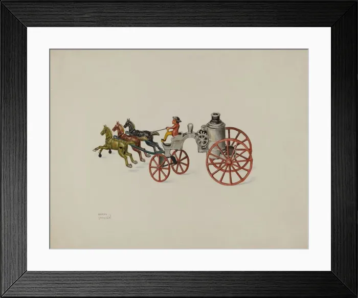 Framed Print : Toy Fire Engine, 1935 / 1942. Creator: Harry Grossen Framed Print : Toy Fire Engine, 1935 / 1942. Creator: Harry Grossen