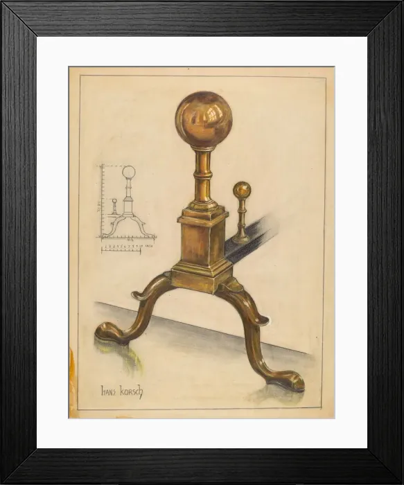 Framed Print : Andiron, 1935 / 1942. Creator: Hans Korsch Framed Print : Andiron, 1935 / 1942. Creator: Hans Korsch