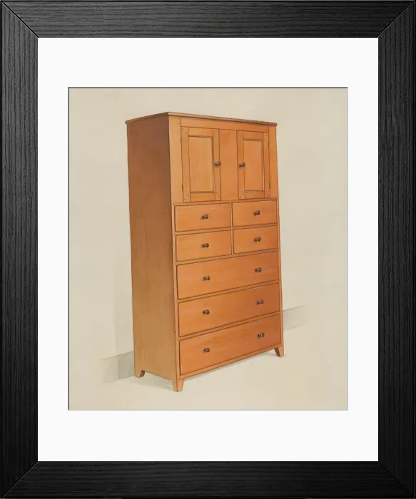 Framed Print : Shaker Cabinet, c. 1936. Creator: Anne Ger Framed Print : Shaker Cabinet, c. 1936. Creator: Anne Ger
