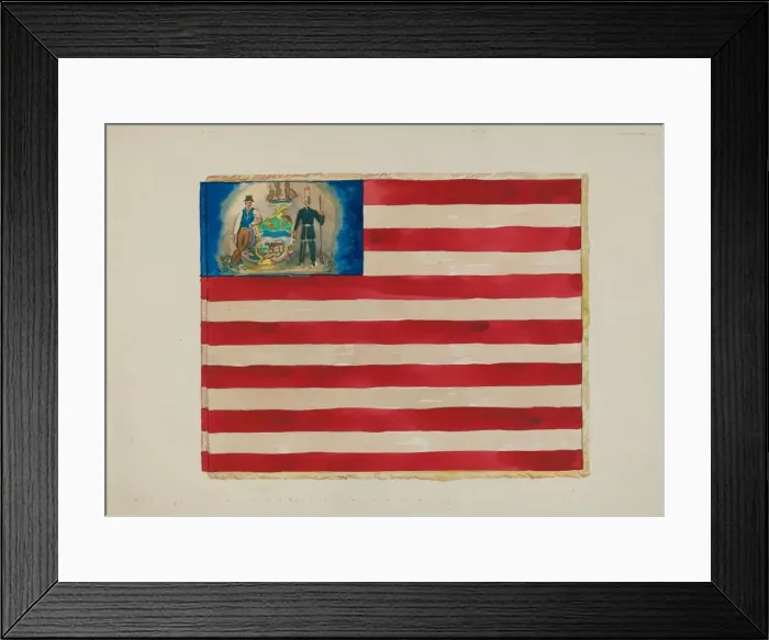 Framed Print : Flag: Mexican War, c. 1936. Creator: Edward Grant Framed Print : Flag: Mexican War, c. 1936. Creator: Edward Grant