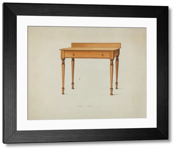 Framed Print : Shaker Desk, c. 1936. Creator: Ray Holden Framed Print : Shaker Desk, c. 1936. Creator: Ray Holden