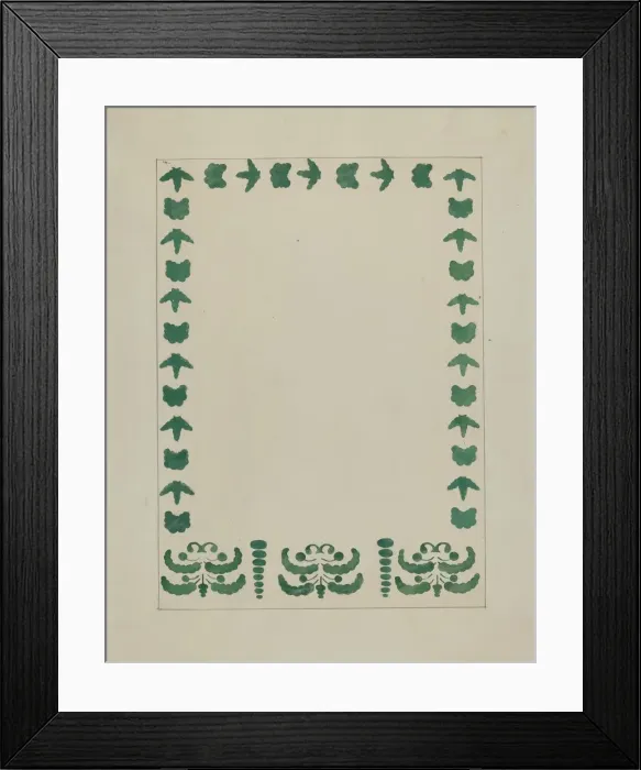 Framed Print : Stencilled Wall Decoration, c. 1936. Creator: Ray Holden Framed Print : Stencilled Wall Decoration, c. 1936. Creator: Ray Holden