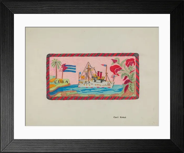 Framed Print : Hooked Rug, c. 1936. Creator: Carl Keksi Framed Print : Hooked Rug, c. 1936. Creator: Carl Keksi