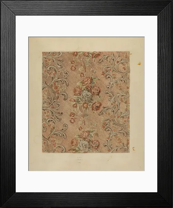 Framed Print : Printed Textile, c. 1936. Creator: George Loughridge Framed Print : Printed Textile, c. 1936. Creator: George Loughridge