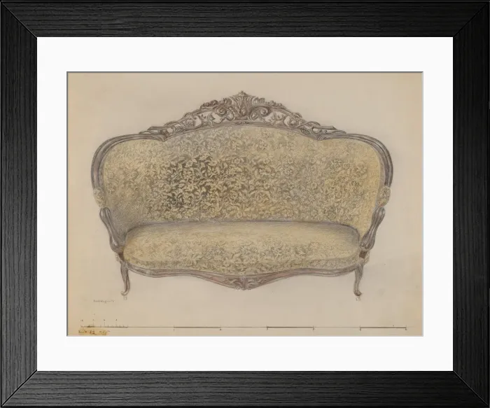 Framed Print : Sofa, c. 1936. Creator: Edith Magnette Framed Print : Sofa, c. 1936. Creator: Edith Magnette