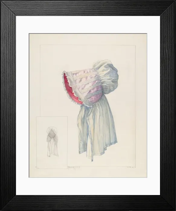 Framed Print : Baby Bonnet, c. 1937. Creator: Maud M Holme Framed Print : Baby Bonnet, c. 1937. Creator: Maud M Holme