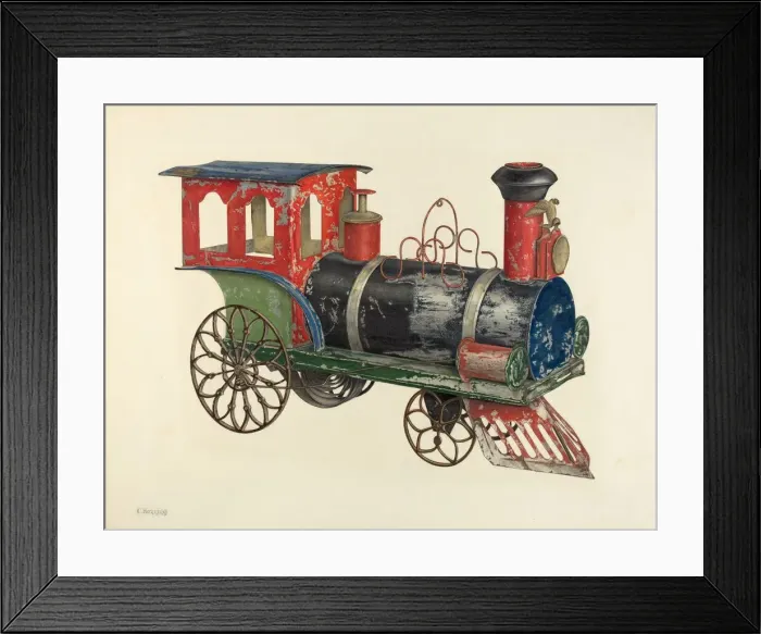 Framed Print : Toy Locomotive, c. 1940. Creator: Charles Henning Framed Print : Toy Locomotive, c. 1940. Creator: Charles Henning