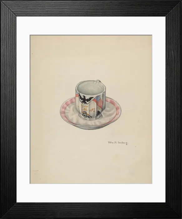 Framed Print : Cup and Saucer, c. 1940. Creator: William Ludwig Framed Print : Cup and Saucer, c. 1940. Creator: William Ludwig